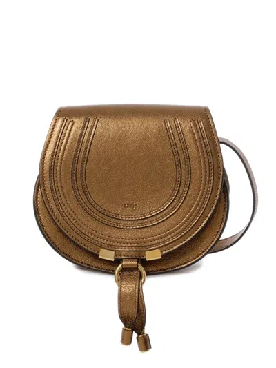 Chloé Chloè Mini Leather Shoulder Bag With Adjustable Strap In Brown