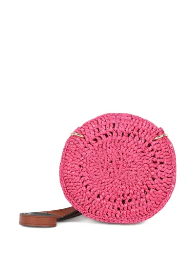 Chloé Kids' Chloè Mini Leather Shoulder Strap With Logo And Button Closure In Pink