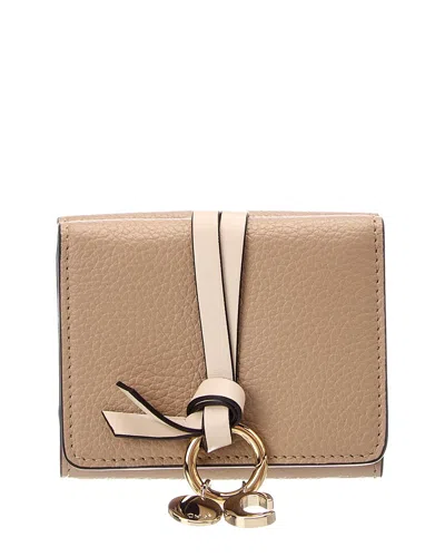 Chloé Mini Leather Wallet In Brown