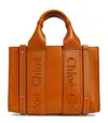 Chloé Mini Leather Woody Tote Bag In Brown