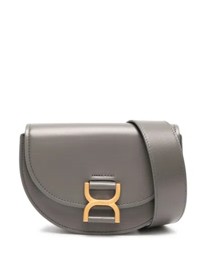 Chloé Marcie Mini Leather Cross Body Bag In Grey