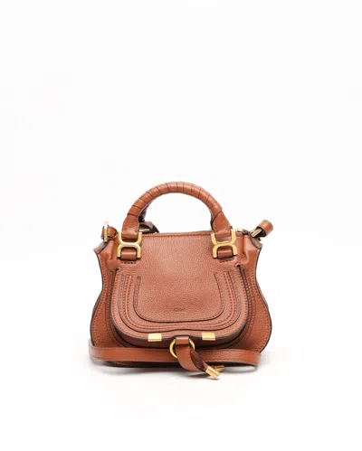 Chloé Mini Marcie Double Carry Bag In Brown