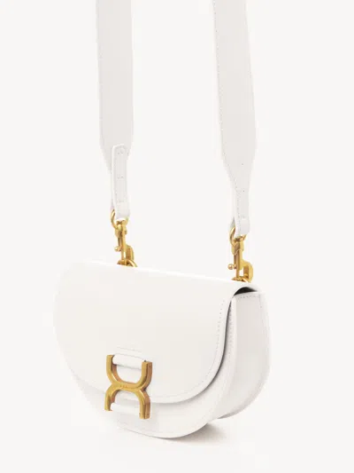 Chloé Mini Sac Demi-lune Marcie En Cuir Lisse Femme Blanc Taille Onesize 100% Cuir De Veau