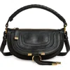 Chloé Mini Marcie Shoulder Bag In Soft Leather In Black