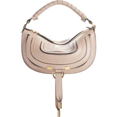 Chloé Mini Marcie Leather Camera Shoulder Bag In Gray