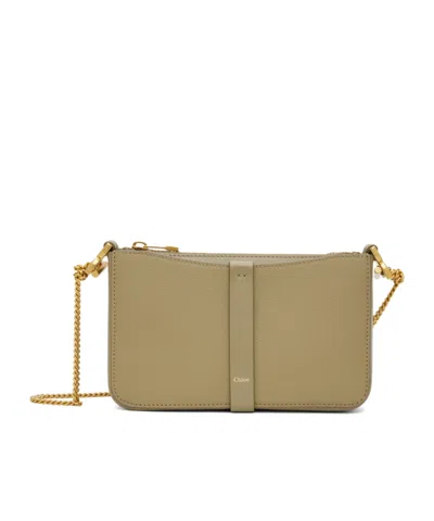 Chloé Mini Marcie Leather Shoulder Bag In Green