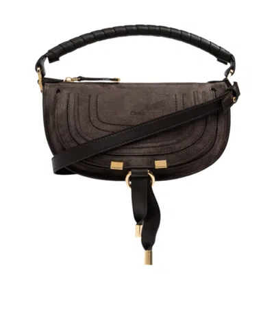 Chloé Mini Marcie Shoulder Bag In Brown