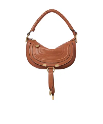 Chloé Mini Marcie Shoulder Bag In Brown