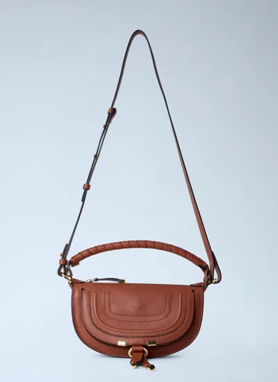 Chloé Mini Marcie Shoulder Bag In Brown