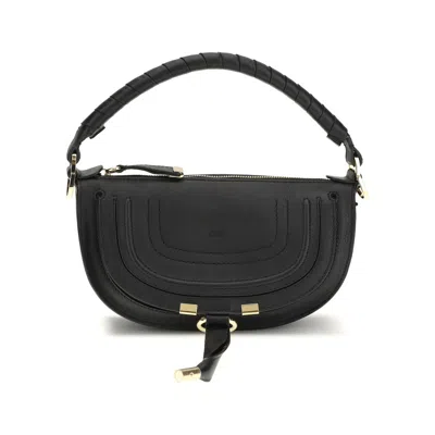Chloé Chloe Mini Marcie Shoulder Bag In Soft Leather In Black