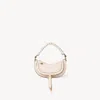 Chloé Marcie Mini Saddle Shoulder Bag In Leather In Neutral