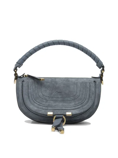 Chloé Mini Marcie Shoulder Bags Blue