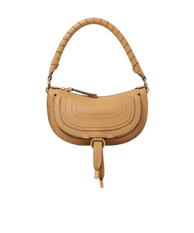 Chloé Mini Marcie Stitched Tote Bag In Brown