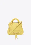 Chloé Mini Marcie Top Handle Bag In Calfskin In Yellow