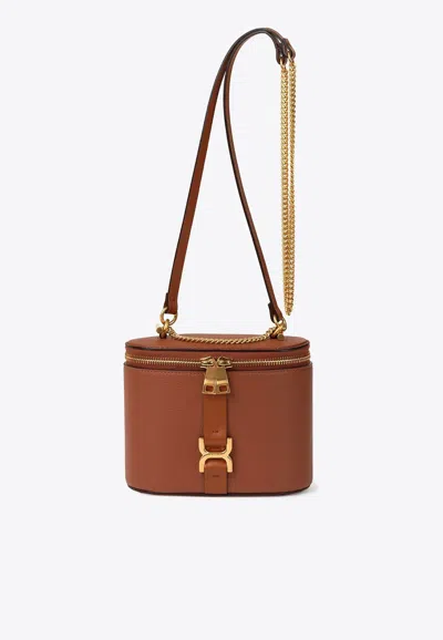Chloé Mini Marcie Vanity Shoulder Bag In Tan