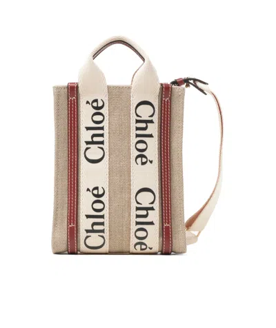 Chloé Mini North South Crossbody Bag In Nude