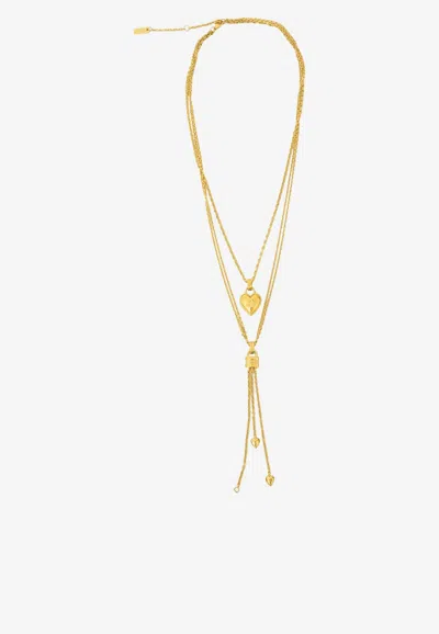 Chloé Mini Paddington Chain Necklace In Gold