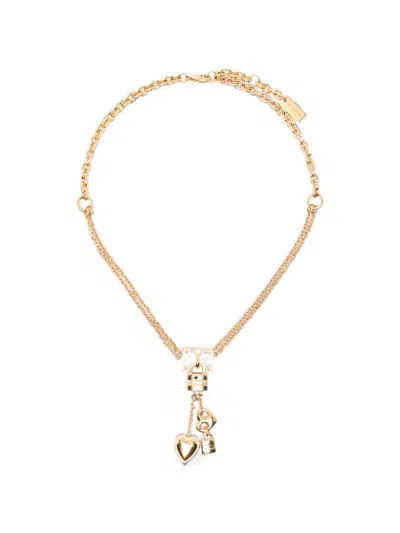 Chloé Mini Paddington Heart Padlock-pendant Necklace In Gold