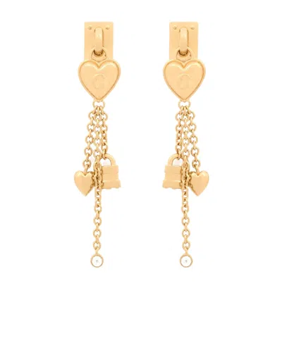 Chloé Mini Paddington Multi-charm Earrings In Gold