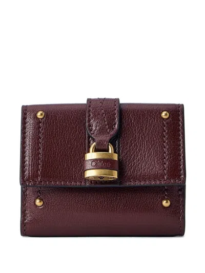 Chloé Mini Paddington Padlock-detail Wallet In Red