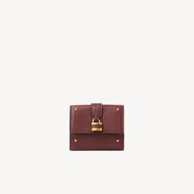 Chloé Mini Paddington Tri-fold In Grained Leather In Brown