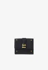 Chloé Paddington Embellished Textured-leather Cardholder In Black