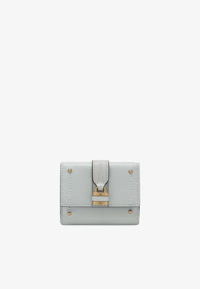 Chloé Mini Paddington Trifold Wallet In Gray