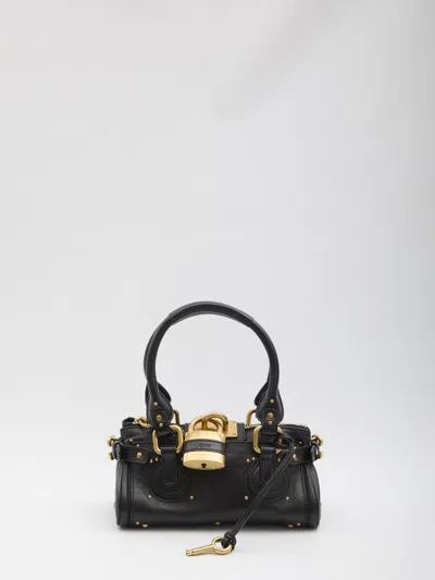 Chloé Mini Paintddington Shoulder Bag In Black
