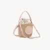 Chloé Mini Panier Horse Medal En Fibres Naturelles Femme Rose Taille Onesize 100% Papier Textile, Cuir De In Pink