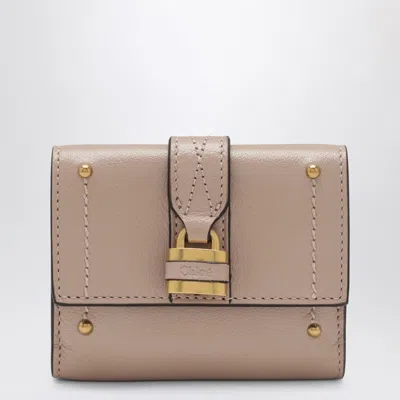 Chloé Mini Pink Paddington Trifold Leather Wallet In Brown