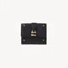Chloé Mini Paddington Tri-fold In Grained Leather In Black