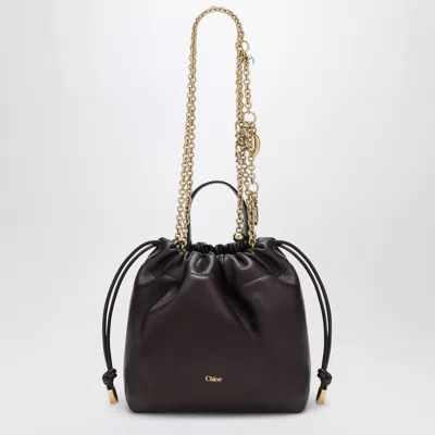 Chloé Mini Purple Shoulder Bag With Chain In Brown