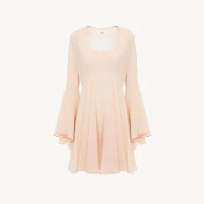 CHLOÉ MINI ROBE ÉVASÉE EN GEORGETTE DE SOIE