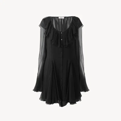 CHLOÉ MINI ROBE ÉVASÉE EN MOUSSELINE DE SOIE