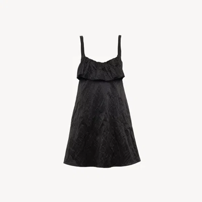 Chloé Mini Robe Sans Manches En Satin Technique Lavé In Black