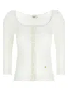 Chloé Lace-trimmed Ribbed-knit Cotton Cardigan In White