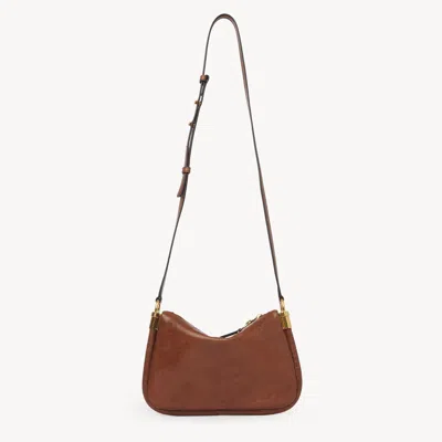Chloé Mini Sac Bandoulière Paraty 24 En Cuir Brillant Femme Brun Taille Onesize 100% Bos Taurus, Farmed, C In Brown