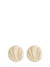 Chloé Mini Shell Shaped Brass Earrings In White