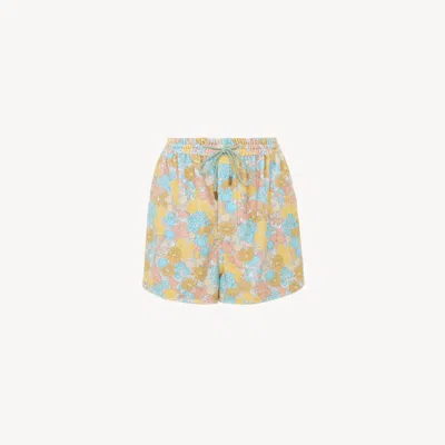 Chloé Drawstring Mini Shorts In Cotton Toweling In Multi