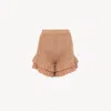 Chloé Tiered Ruffle Crochet Knit Shorts In Pink