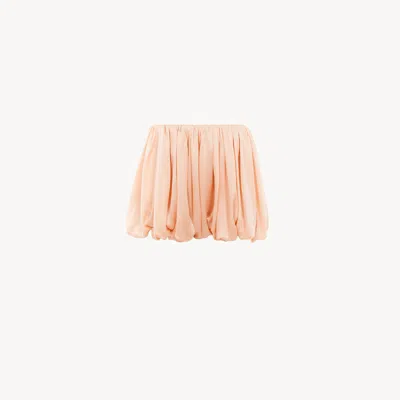 Chloé Mini Bloomer Shorts In Silk Charmeuse In Pink