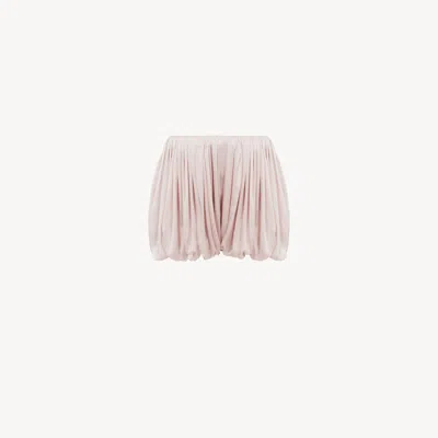 Chloé Mini-short Bloomer En Charmeuse De Soie Femme Rose Taille 36 100% Soie In Pink