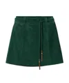 Chloé Belted Embellished Suede Mini Skirt In Green