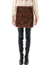 Chloé Mini Skirt With Jacquard Pattern In Brown