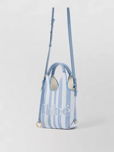 Chloé Mini Striped Tote Bag Jacquard Strap