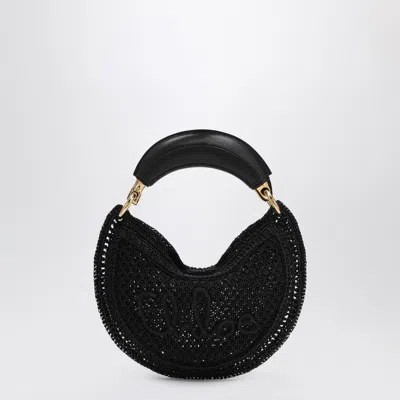 Chloé Mini Summer Banana Hobo Bag In Black Crochet With Leather Details Women