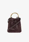 Chloé Mini Summer Banana Raffia Tote Bag In Brown