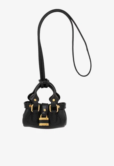 Chloé Mini Symbols Paddington Bag Charm In Black