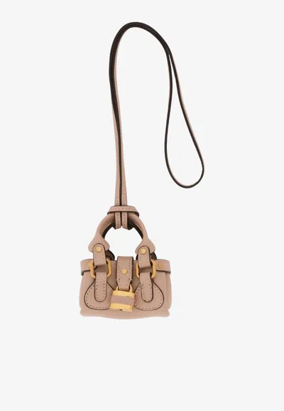 Chloé Mini Symbols Paddington Bag Charm In Pink