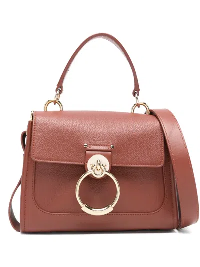Pre-owned Chloé Mini Tess Logo-detail Tote Bag In Brown